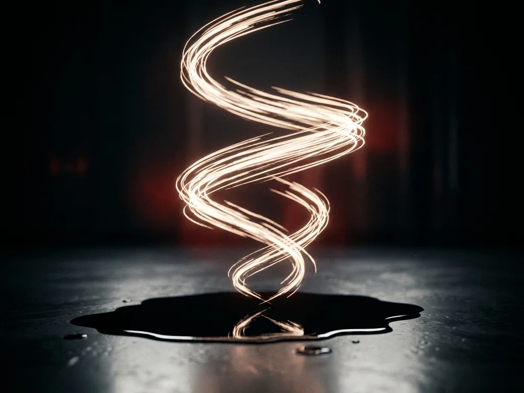 光流螺旋上升的抽象画面，代表一句话文生视频